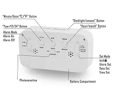 SHREE HANS FASHION Home & Kitchen Studio | Digital Smart Backlight Battery Operated Alarm Table Clock with Automatic Sensor (White.)-thumb4
