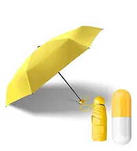 SHREE HANS FASHION Home and Kitchen Studio UV Protection tablet umbrella capsule umbrella For Rain Windproof and Sun Protection Features, 4 Folding Compact Capsule Case For Men Women Kids (Yellow)-thumb3