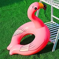 Playful Animal Shape Swim Pool Water Float Ring Tube Boat for Kids Inflatable Flamingo Shaped Swimming Pool Tub Swim Safety Ring for Baby (Flamingo)-thumb1