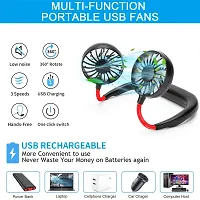 Hands Free Portable Neck Fan Rechargeable Mini USB Personal Fan Battery Operated with 3 Level Air Flow (Multicolour)-thumb3