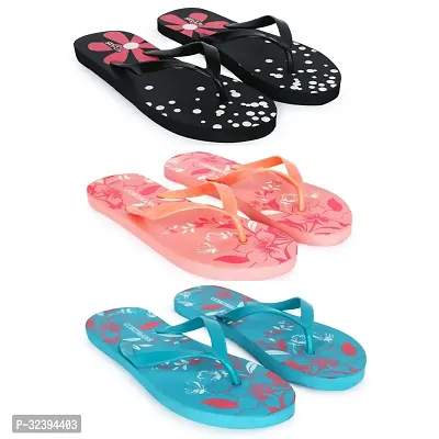 Stylish Rubber Slippers  For Women Pack of 3