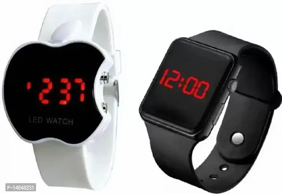 Stylish Rubber Digital Watches For Men- 2 Pieces