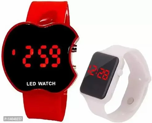 Stylish Rubber Digital Watches For Men- 2 Pieces