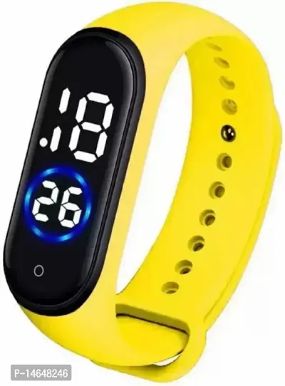 Stylish Yellow Rubber Digital Watches For Men