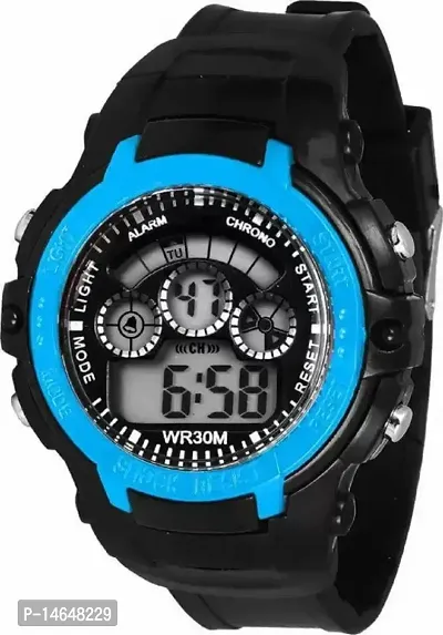 Stylish Black Rubber Digital Watches For Men