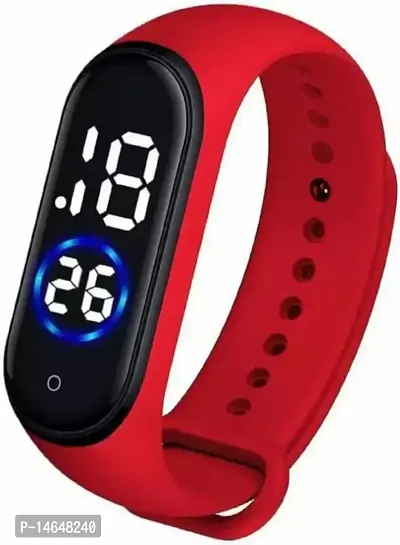 Stylish Red Rubber Digital Watches For Men-thumb0