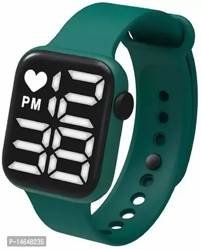 Stylish Green Rubber Digital Watches For Men