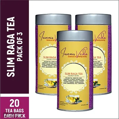 Iuvenis Veda Slim Raga Tea (Pack of 3, Total 60 Tea Bags)