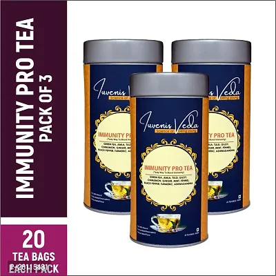 Iuvenis Veda Immunity Pro Tea (Pack of 3, Total 60 Tea Bags)