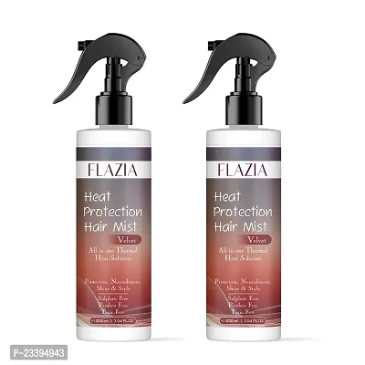 FLAZIA ALOEVERA HEAT Protection Spray With Keratin For Hair Straightening  Smoothing Hair Spray Pack of 2 (400 ml)-thumb0