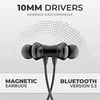 TECHFIRE T60 PRO Bullets Wireless Z Bass Edition Neckband headphone with 40 hr playtime Bluetooth Headset  (Boomin Black, In the Ear)-thumb2