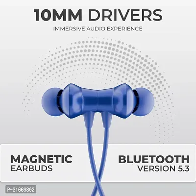 TECHFIRE T60 PRO  Bullets Wireless Z Bass Edition Neckband headphone with 40 hr playtime Bluetooth Headset  (Blue, In the Ear)-thumb2