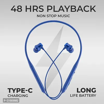 TECHFIRE T60 PRO  Bullets Wireless Z Bass Edition Neckband headphone with 40 hr playtime Bluetooth Headset  (Blue, In the Ear)-thumb3