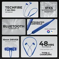 TECHFIRE T60 PRO  Bullets Wireless Z Bass Edition Neckband headphone with 40 hr playtime Bluetooth Headset  (Blue, In the Ear)-thumb3