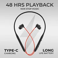 TECHFIRE T60 PRO Bullets Wireless Z Bass Edition Neckband headphone with 40 hr playtime Bluetooth Headset  (Acoustic Red, In the Ear)-thumb2