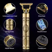 Electric Cordless Hair Clipper for Men, Professional Zero Gapped T Blade Trimmer Pro Li Trimmer, Grooming Hair Cutting Kit Haircut Clipper with Guide Combs Runtime: 42 min Trimmer for Men (Gold)with 4-thumb1