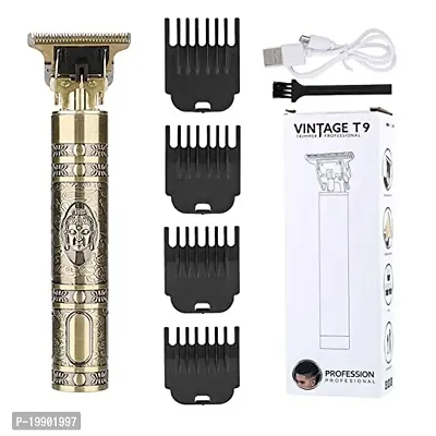 Vintage T9 shaving machine Fully Waterproof Trimmer Trimmer 120 min Runtime 4 Length Settings  (Gold)-thumb0