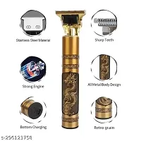 Vintage T9 shaving machine Fully Waterproof Trimmer Trimmer 120 min Runtime 4 Length Settings  (Gold)-thumb1