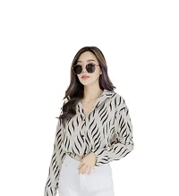 THE ROYAL HEAVEN Women's Printed Elegant Regular Fit Button Up Satin Casual Formal Shirts for Office Wear (R_S_C_539)-thumb1