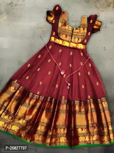 Classic Silk Jacquard Gown for Kids Girls