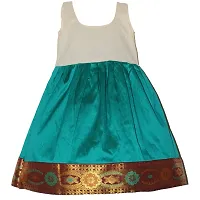 Alluring Turquoise Cotton Lehenga Choli With Waist Belt And Accessories For Girls-thumb1