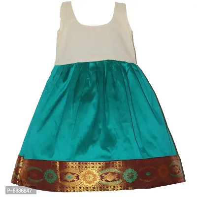 Alluring Turquoise Cotton Lehenga Choli With Waist Belt And Accessories For Girls-thumb2