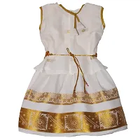 Alluring White Cotton Silk Lehenga Choli With Waist Belt And Accessories For Girls-thumb3