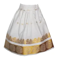 Alluring White Cotton Silk Lehenga Choli With Waist Belt And Accessories For Girls-thumb2