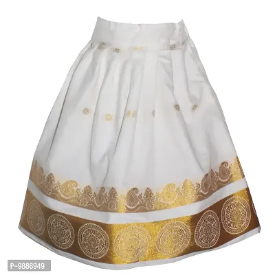 Alluring White Cotton Silk Lehenga Choli With Waist Belt And Accessories For Girls-thumb3