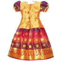Alluring Yellow Cotton Silk Lehenga Choli With Waist Belt And Accessories For Girls-thumb3