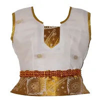 Alluring White Cotton Silk Lehenga Choli With Waist Belt And Accessories For Girls-thumb1