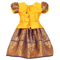 Alluring Yellow Cotton Silk Lehenga Choli With Waist Belt And Accessories For Girls-thumb3