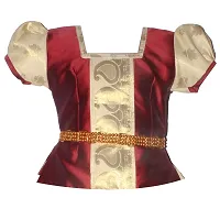 Alluring Maroon Cotton Silk Lehenga Choli With Waist Belt And Accessories For Girls-thumb1