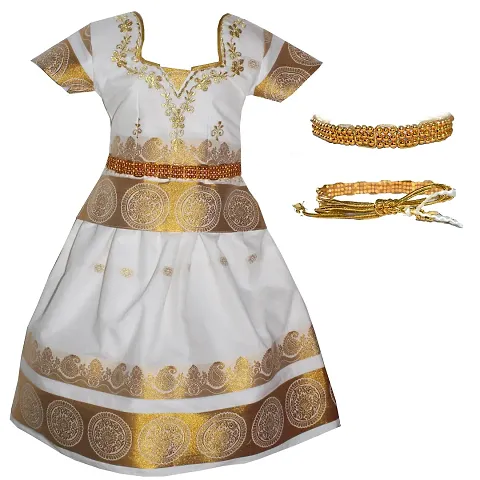 Alluring Silk Lehenga Choli With Waist Belt And Accessories For Girls