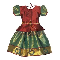 Alluring Maroon Cotton Silk Lehenga Choli With Waist Belt And Accessories For Girls-thumb3