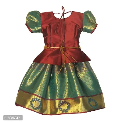 Alluring Maroon Cotton Silk Lehenga Choli With Waist Belt And Accessories For Girls-thumb4
