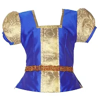 Alluring Blue Cotton Silk Lehenga Choli With Waist Belt And Accessories For Girls-thumb1