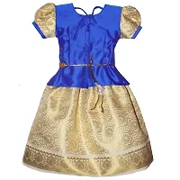 Alluring Blue Cotton Silk Lehenga Choli With Waist Belt And Accessories For Girls-thumb3