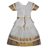 Alluring White Cotton Silk Lehenga Choli With Waist Belt And Accessories For Girls-thumb3