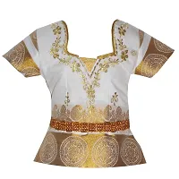 Alluring White Cotton Silk Lehenga Choli With Waist Belt And Accessories For Girls-thumb1