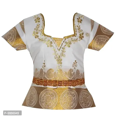 Alluring White Cotton Silk Lehenga Choli With Waist Belt And Accessories For Girls-thumb2