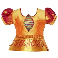 Alluring Yellow Cotton Silk Lehenga Choli With Waist Belt And Accessories For Girls-thumb1