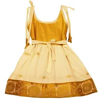 Alluring Beige Cotton Silk Frocks For Girls-thumb1