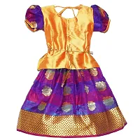 Alluring Orange Cotton Lehenga Choli With Waist Belt And Accessories For Girls-thumb2