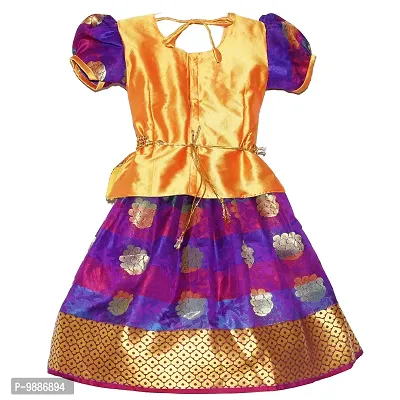 Alluring Orange Cotton Lehenga Choli With Waist Belt And Accessories For Girls-thumb3