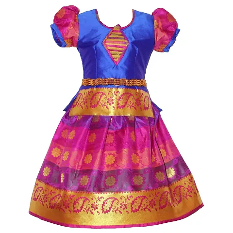 Alluring Cotton Kala Pattu Woven Design Lehenga Cholis For Girls