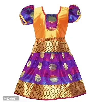 Alluring  Cotton Madhura Pattu Woven Design Lehenga Cholis For Girls