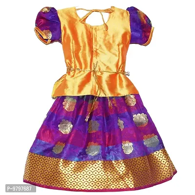 Alluring  Cotton Madhura Pattu Woven Design Lehenga Cholis For Girls-thumb4