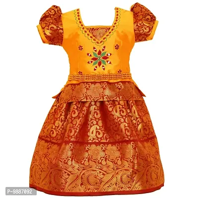 Alluring Maroon Cotton Silk Lehenga Choli With Waist Belt And Accessories For Girls-thumb0