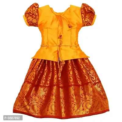 Alluring Maroon Cotton Silk Lehenga Choli With Waist Belt And Accessories For Girls-thumb4